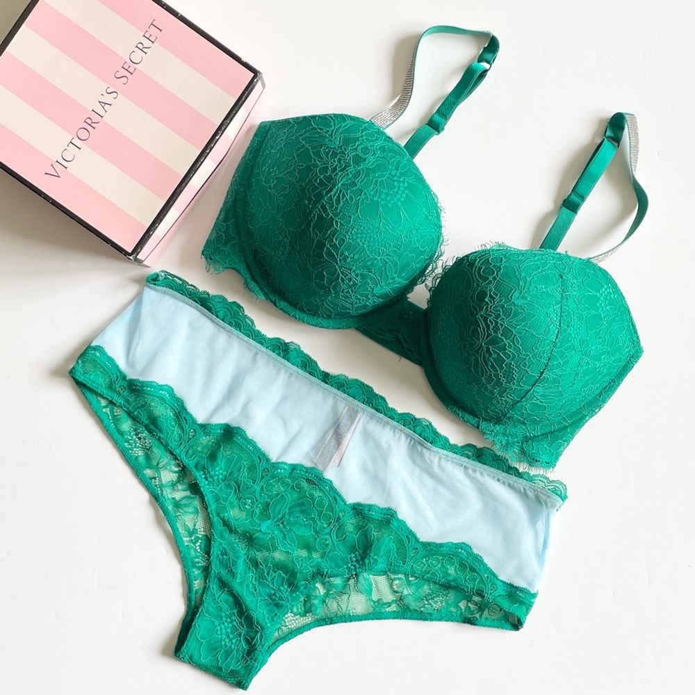 38DD XXL Victoria’s Secret lace green bra set